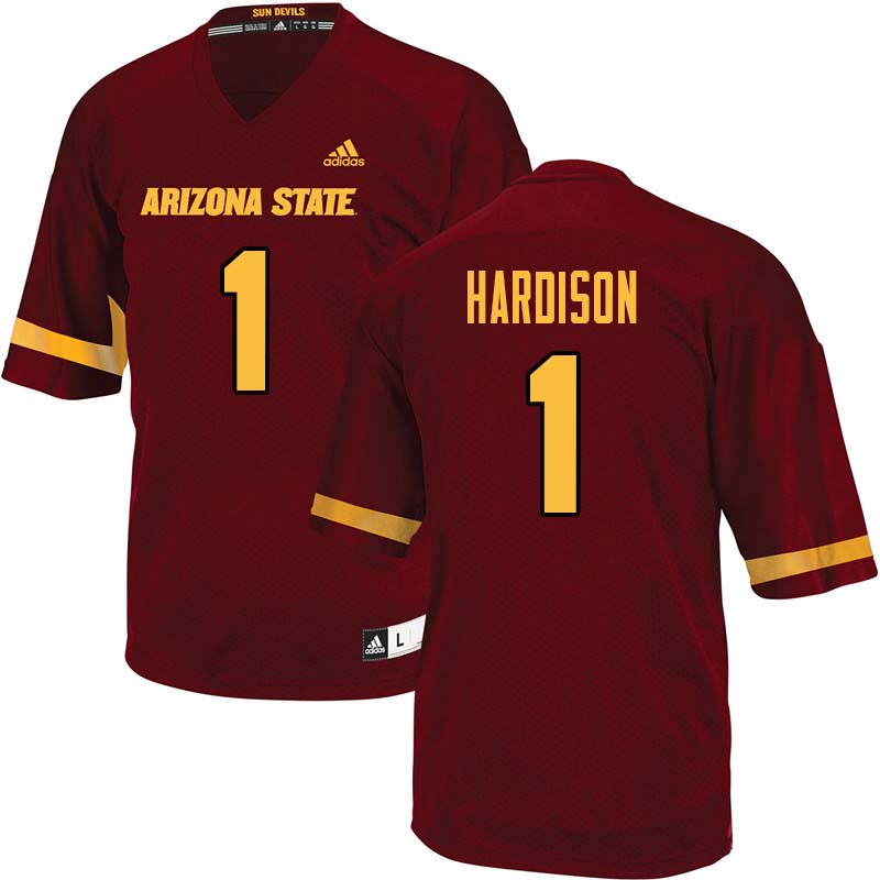 Men #1 Marcus Hardison Arizona State Sun Devils College Football Jerseys Sale-Maroon - Click Image to Close